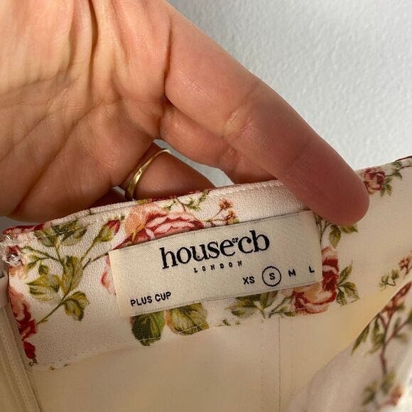 House of CB "Charlotte" Rose Print Corset Midi Sundress - Picture 5 of 10